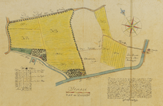 216067 Kaart van elf percelen bouw- en weiland en boomgaard, gelegen tussen de Groenedijk en Leidsche Rijn te Utrecht; ...
